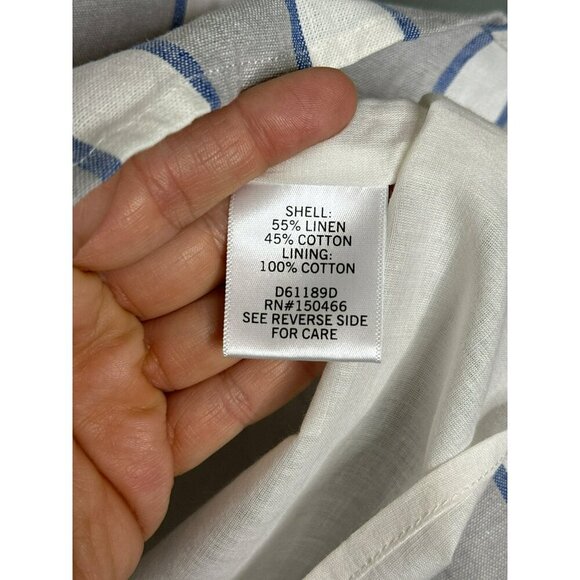 Market & Spruce Women's Large Crissie Linen Dress Scalloped Pockets Summer NWT - Picture 11 of 15